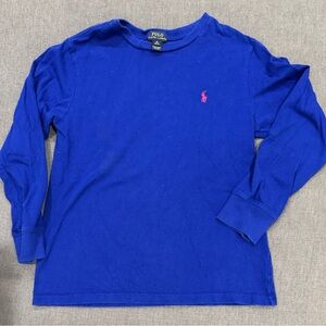 Polo by Ralph Lauren Kids Long-Sleeve Tee in Bright Blue with Red Pony